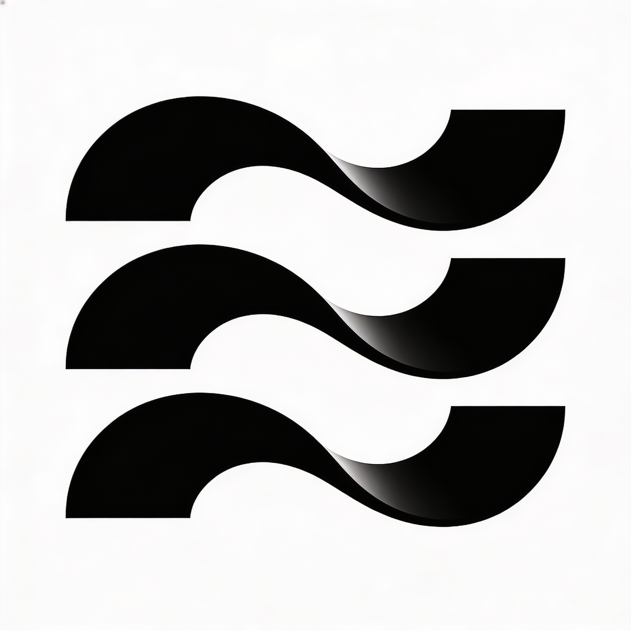 abstract monochrome wave icon