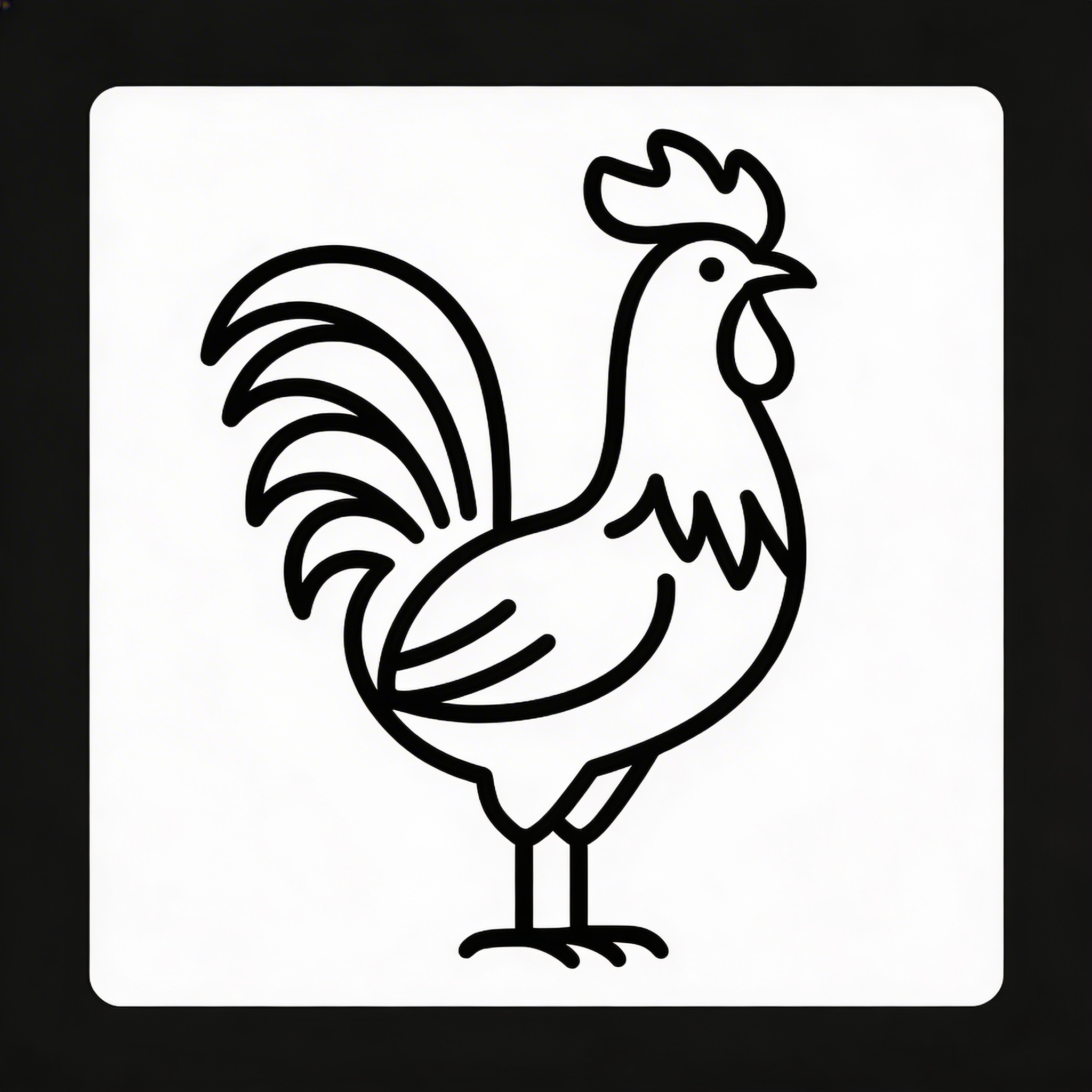 single-line rooster monoline logo