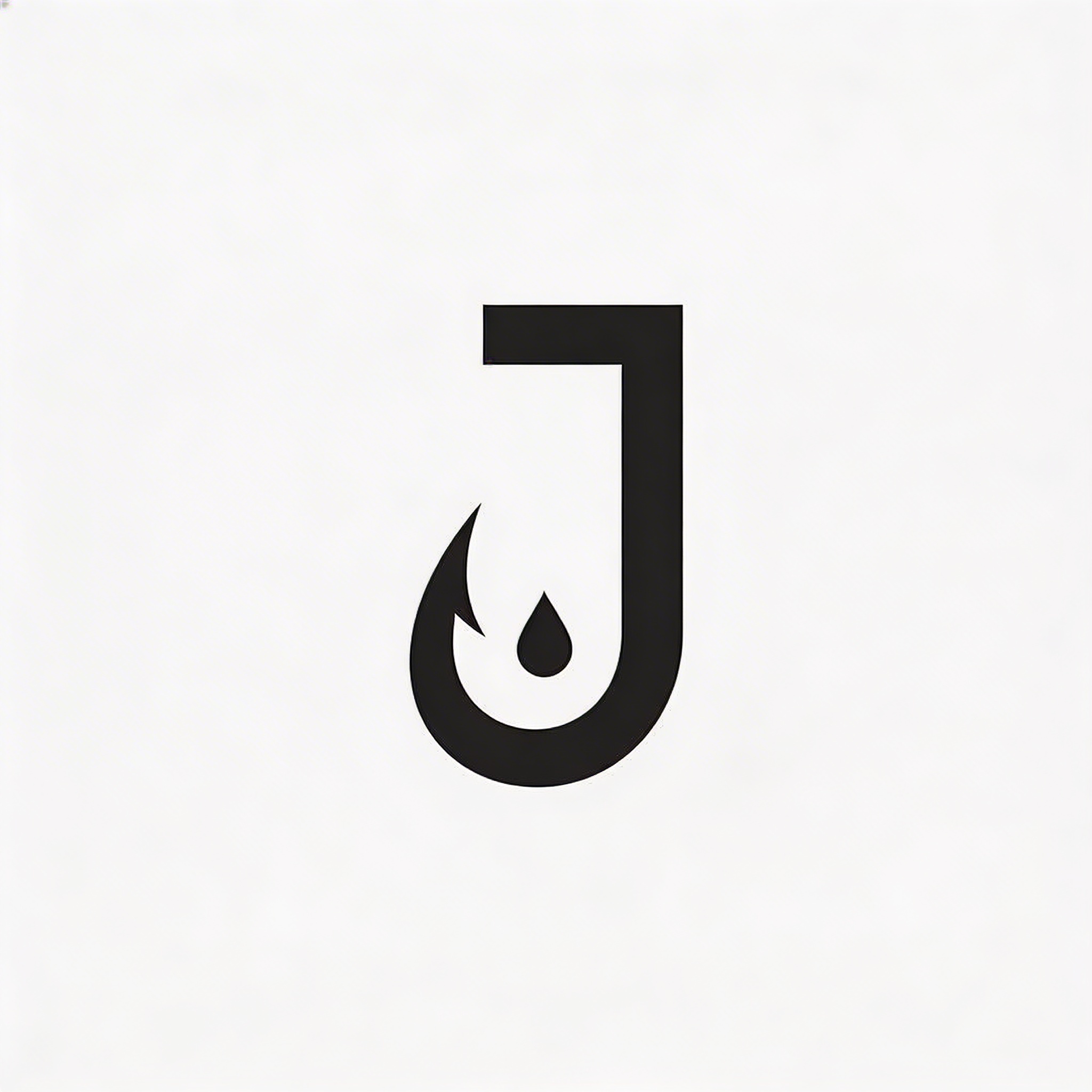 minimal fish hook letter J logo