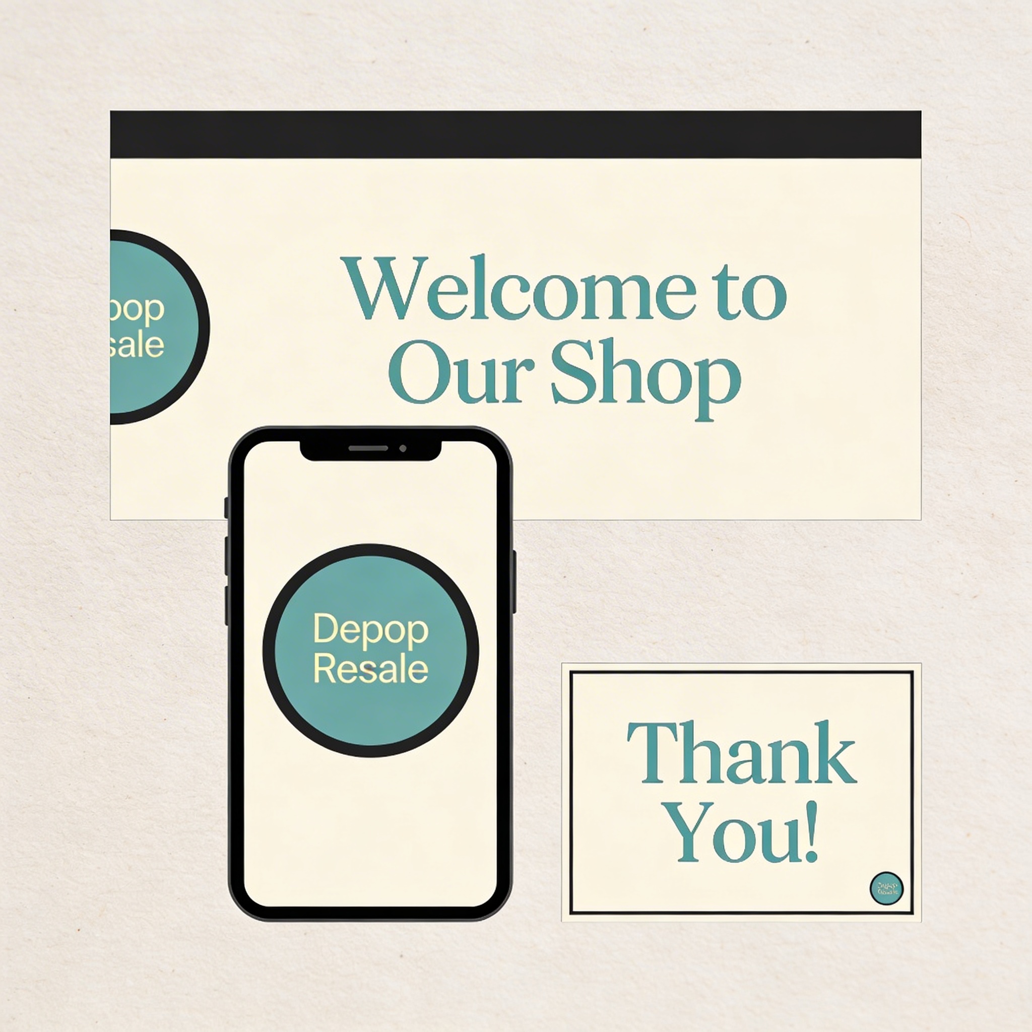 minimal resale shop branding kit