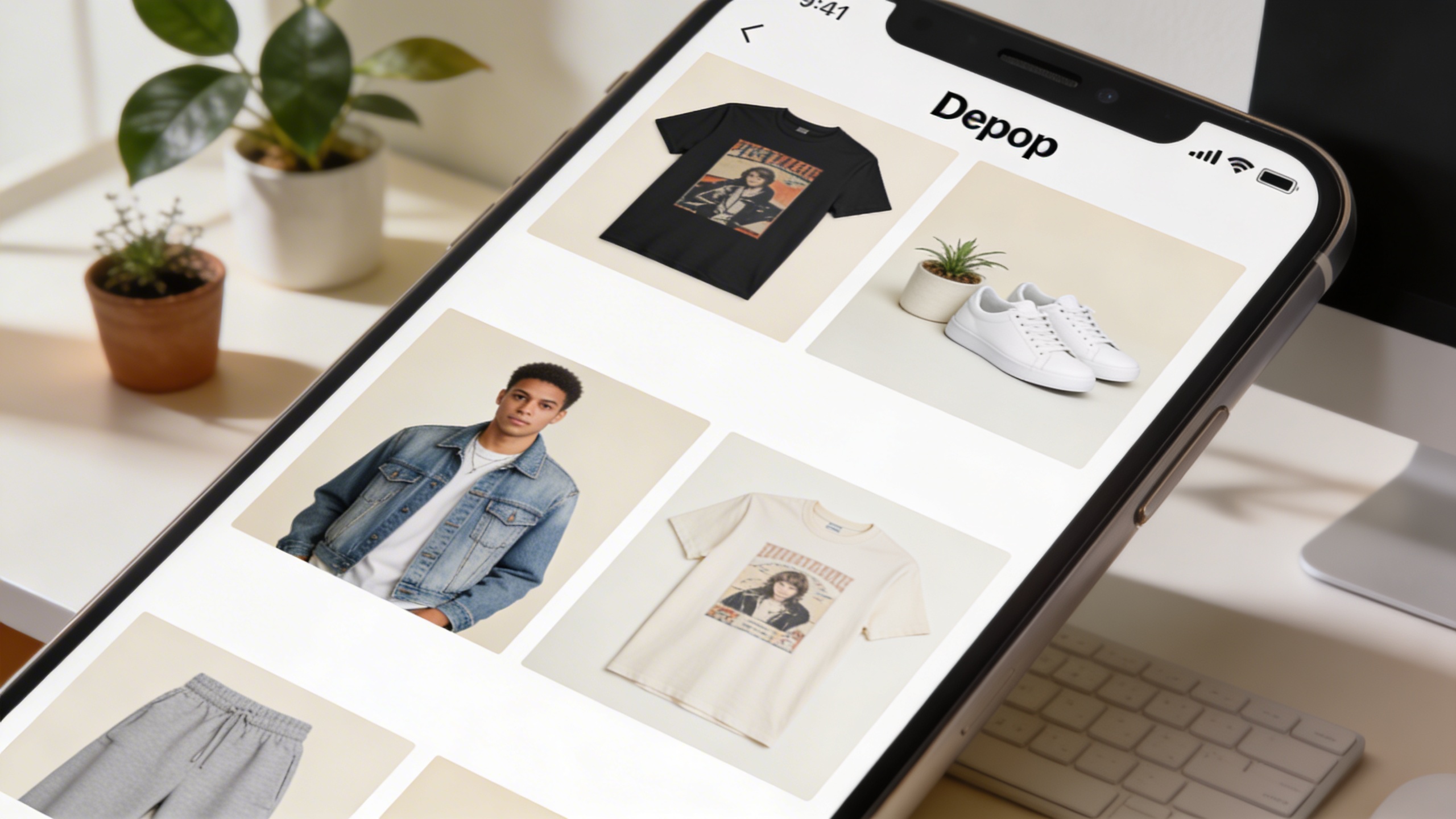 cohesive Depop shop grid aesthetic