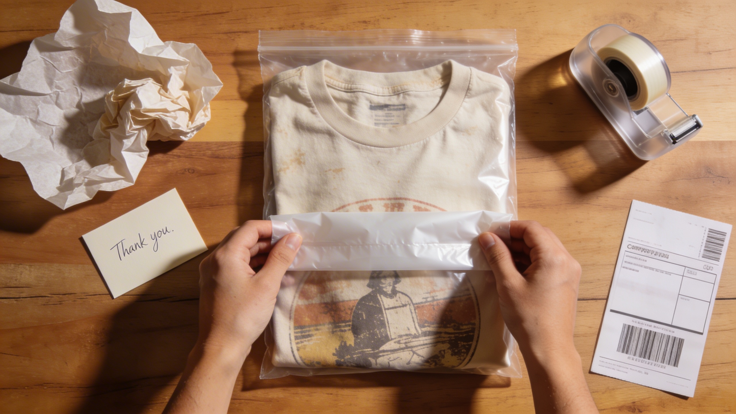 packing a Depop order