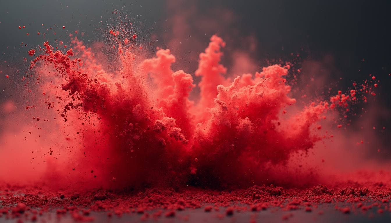 red color powder splash